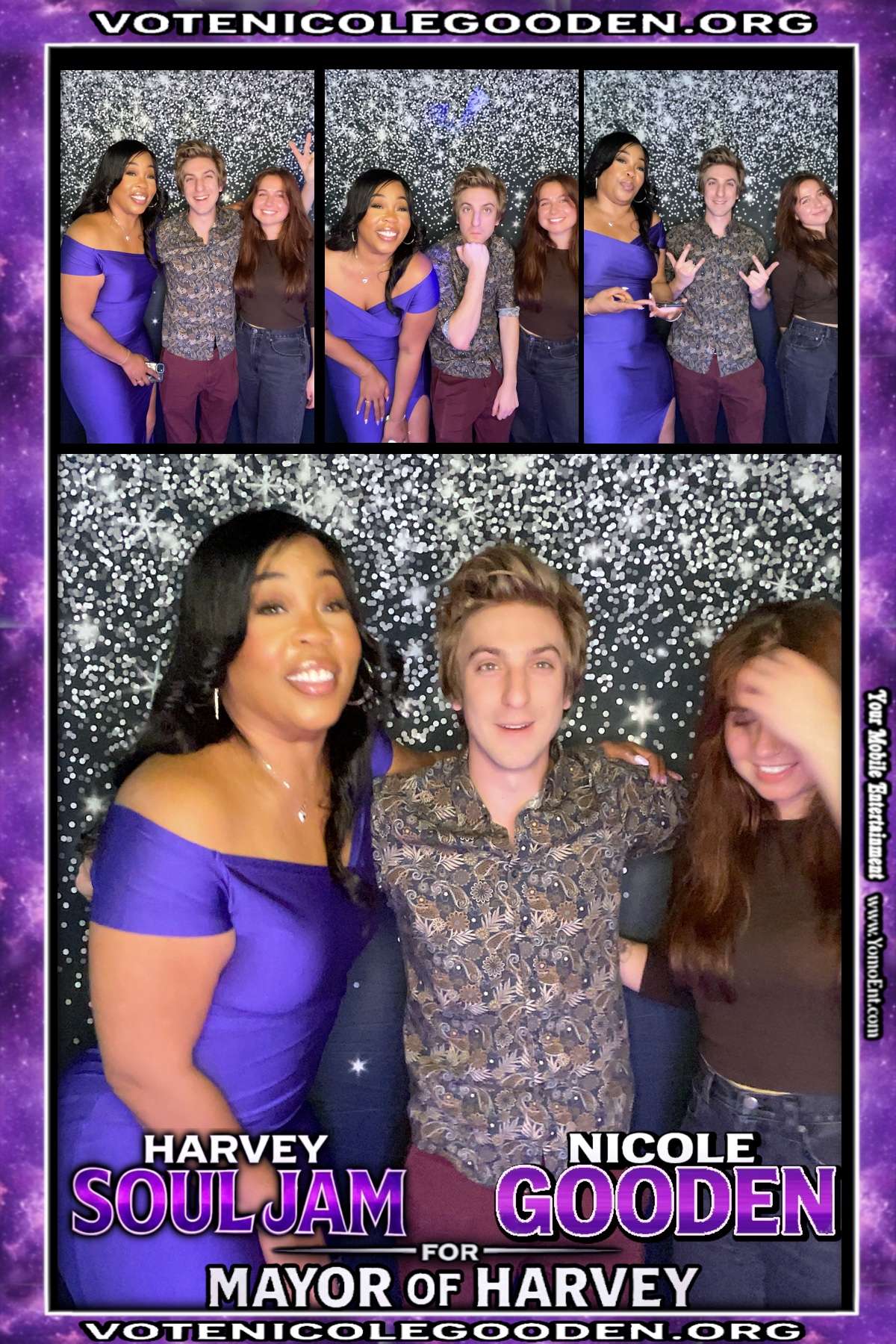Photo booth moments at Harvey Soul Jam political event