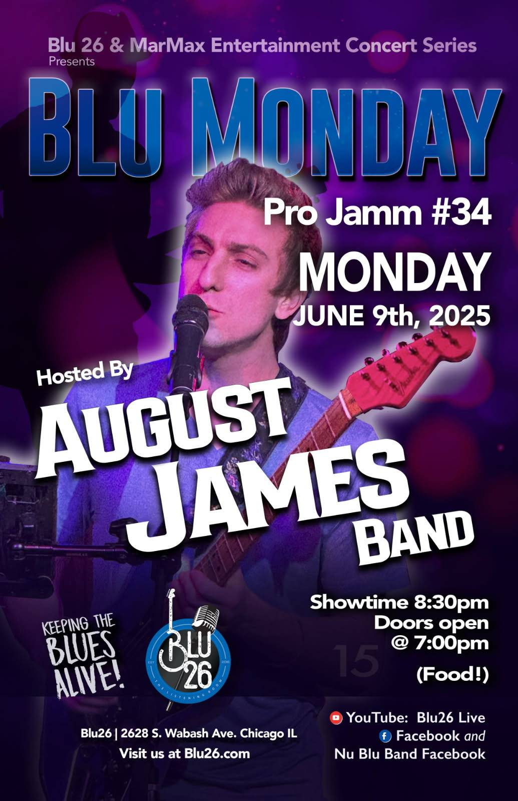 August James Hosts Blue Monday