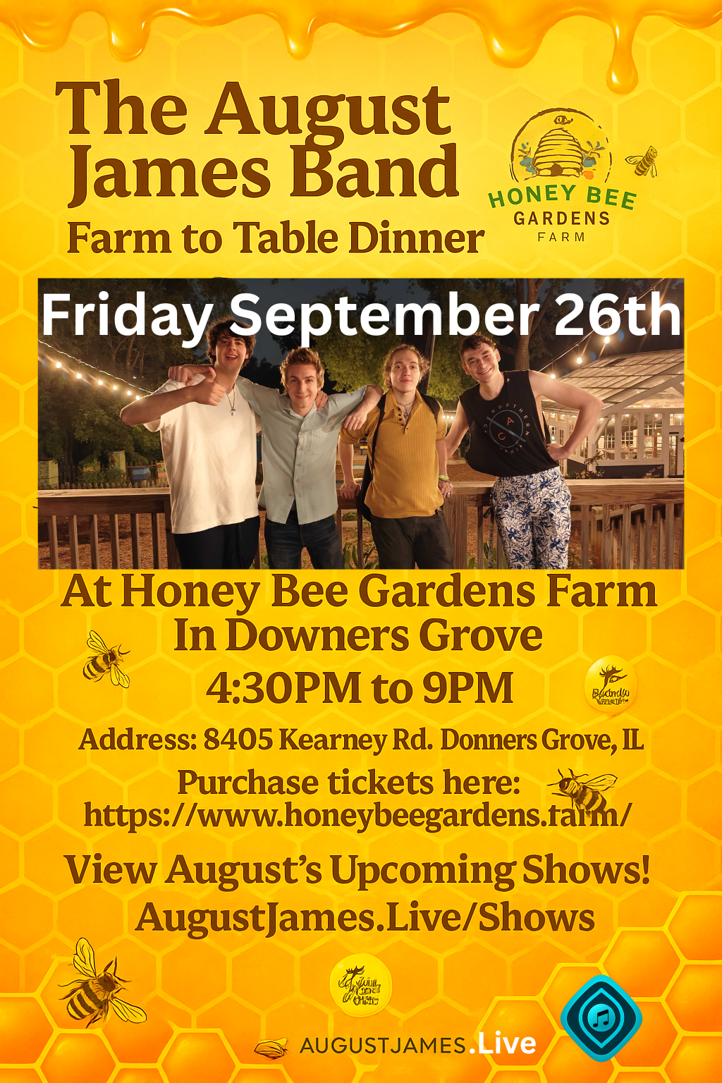 The August James Band Farm to Table Dinner