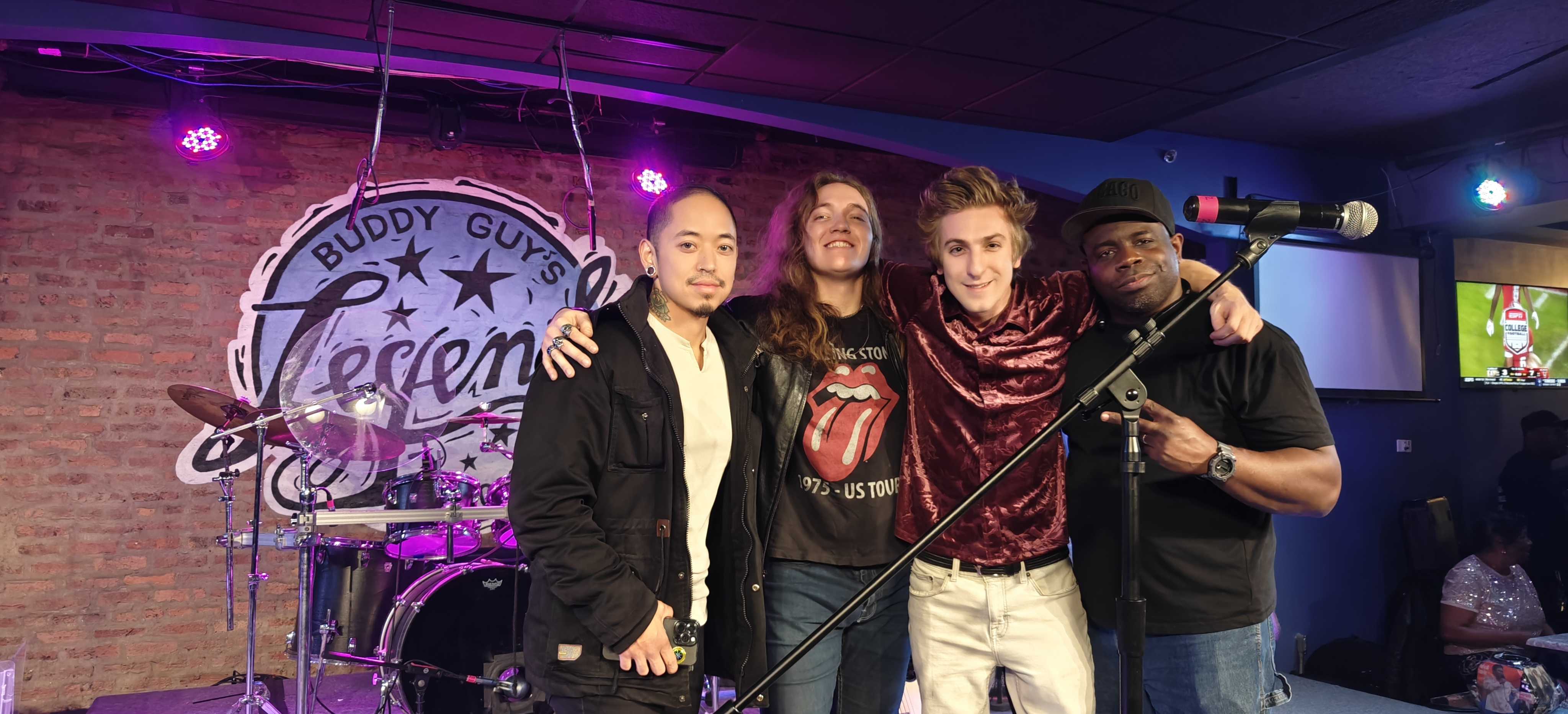 Band photo at Buddy Guy's Legends with Rolling Stones tribute